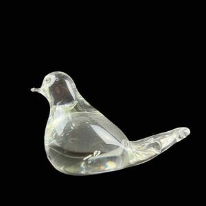 MAUDE And BOB ST. CLAIR White Glass Bird Paperweight Dove Vintage Style